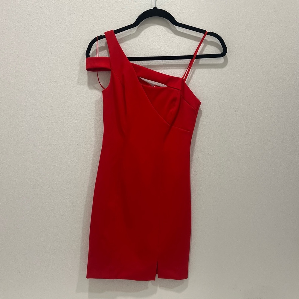 Aidan By Aidan Mattox Red Asymmetrical Dress Size 0